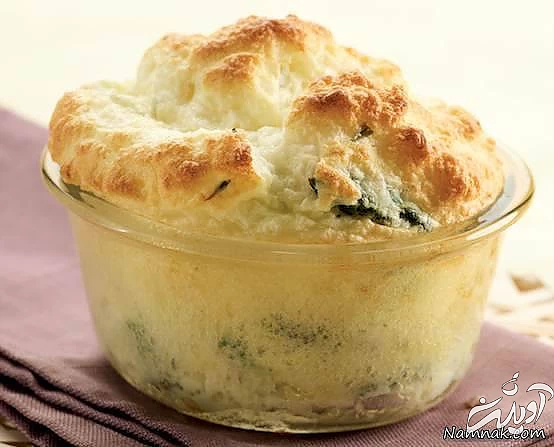 سوفله اسفناج و ژامبون سوفله اسفناج